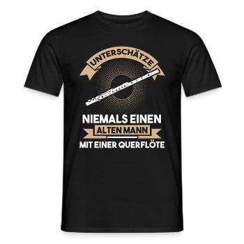 Querflöte Flöte Flötist Flötenspieler Orchester Mu - Männer T-Shirt - Schwarz - Vorne - AI Model Male 178 light (178cm)