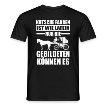 Kutscher Kutschenpferde Pferdekutsche Kutsche - Männer T-Shirt - Schwarz - Vorne - AI Model Male 178 light (178cm)