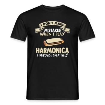 Harmonica Harmonica Chord Harmonica Harmonica - Men's T-Shirt - black - Front - AI Model Male 178 light (178cm)
