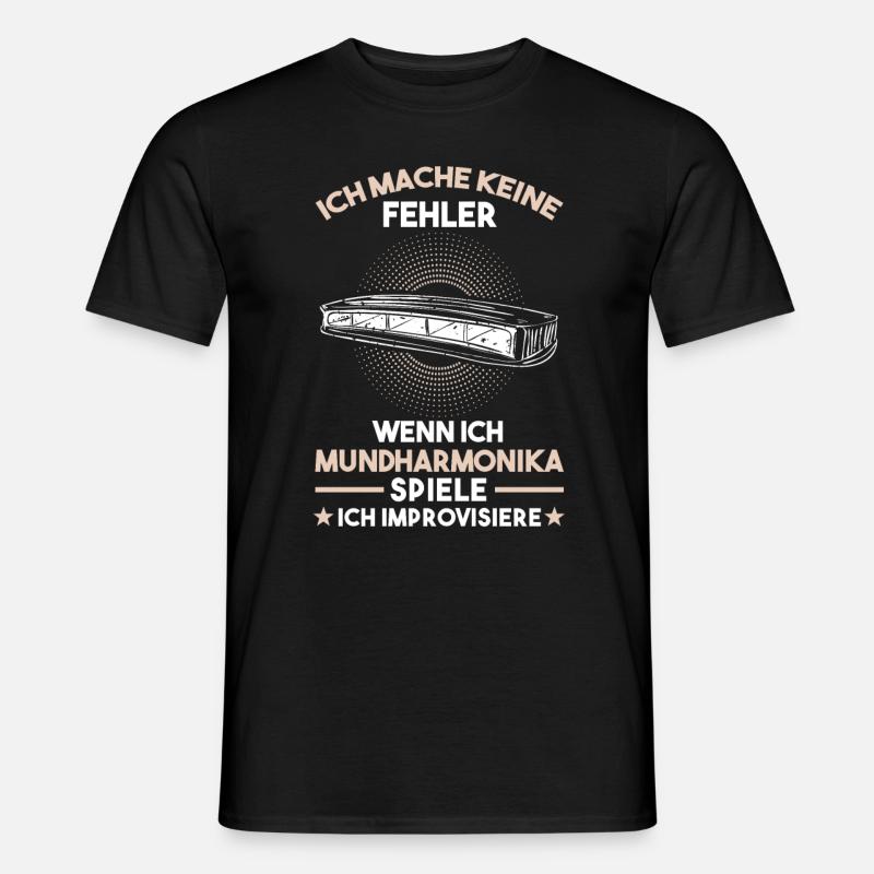 Mundharmonika Musikinstrument Harmonica - Männer T-Shirt - Schwarz