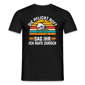 Die Pflicht Ruft Sag Ihr Ich Rufe Zurück Pandabär - Männer T-Shirt - Schwarz - Vorne - AI Model Male 178 light (178cm)