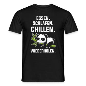 Essen Schlafen Chillen Wiederholen Panda Pandabär - Männer T-Shirt - Schwarz - Vorne - AI Model Male 178 light (178cm)