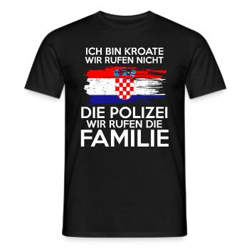 Kroatische Familie Kroate Kroatin Kroaten Kroatien - Männer T-Shirt - Schwarz - Vorne - AI Model Male 178 light (178cm)