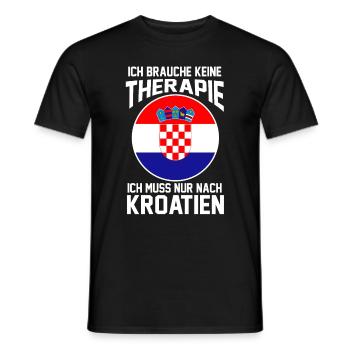 Kroatien Therapie Kroate Kroatin Kroaten Kroatisch - Männer T-Shirt - Schwarz - Vorne - AI Model Male 178 light (178cm)
