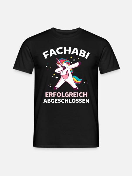 Dabbing Einhorn Fachabi Fachabitur Schulabschluss - Männer T-Shirt - Schwarz