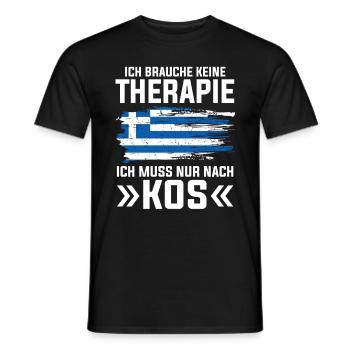 Ich brauche keine Therapie ich muss nur nach Kos - Männer T-Shirt - Schwarz - Vorne - AI Model Male 178 light (178cm)