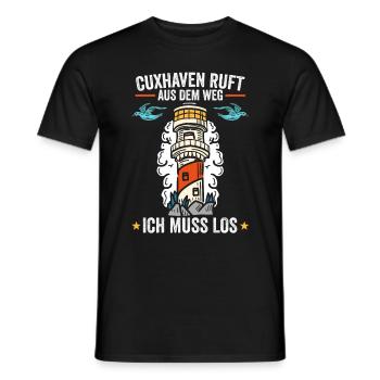 Cuxhaven ruft aus dem Weg ich muss los - Männer T-Shirt - Schwarz - Vorne - AI Model Male 178 light (178cm)