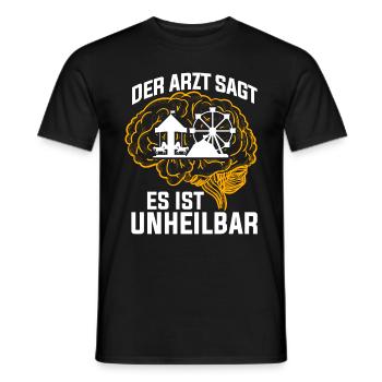 Der Arzt sagt es ist unheilbar Kirmes - Männer T-Shirt - Schwarz - Vorne - AI Model Male 178 light (178cm)