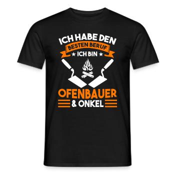 Ofenbauer Onkel Kaminbauer - Männer T-Shirt - Schwarz - Vorne - AI Model Male 178 light (178cm)