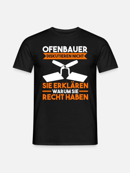 Ofenbauer Kaminbau - Männer T-Shirt - Schwarz