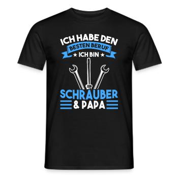 Mechatroniker Papa Vater Vatertag Schrauber - Männer T-Shirt - Schwarz - Vorne - AI Model Male 178 light (178cm)