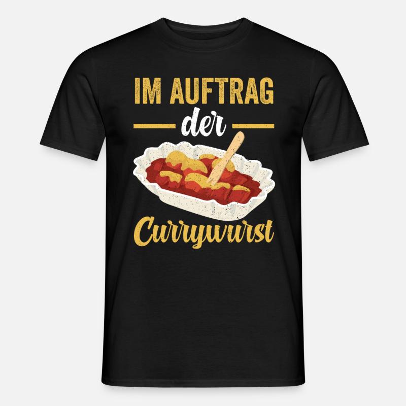 Im Auftrag der Currywurst - Männer T-Shirt - Schwarz