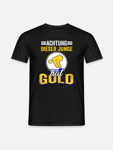 Dieser Junge darf Schwimmen Gold Bestanden - Männer T-Shirt - Schwarz