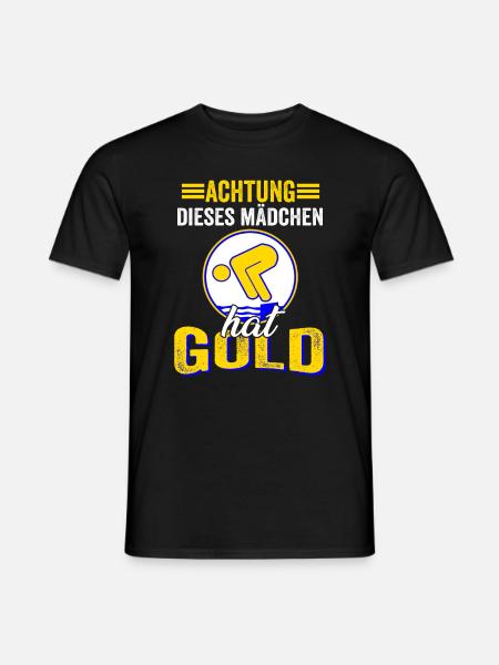 Dieses Mädchen darf Schwimmen Gold Bestanden - Männer T-Shirt - Schwarz