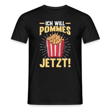 Ich will Pommes - Männer T-Shirt - Schwarz - Vorne - AI Model Male 178 light (178cm)
