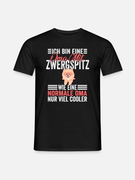 Oma Großmutter Zwergspitz Pomeranian - Männer T-Shirt - Schwarz