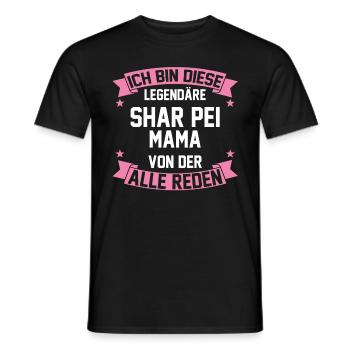 Shar Peimama Shar Pei Mama - Männer T-Shirt - Schwarz - Vorne - AI Model Male 178 light (178cm)