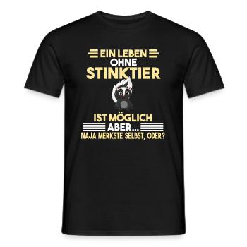 Ein Leben ohne Stinktiere - Männer T-Shirt - Schwarz - Vorne - AI Model Male 178 light (178cm)
