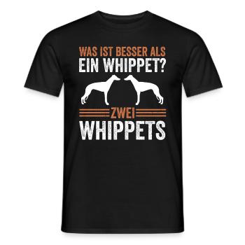 Zwei Whippet Hund Whippet Windhund - Männer T-Shirt - Schwarz - Vorne - AI Model Male 178 light (178cm)