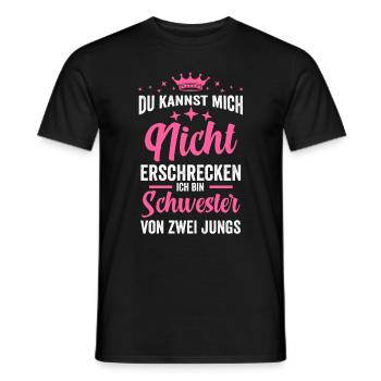 Schwester von zwei Jungs - Männer T-Shirt - Schwarz - Vorne - AI Model Male 178 light (178cm)