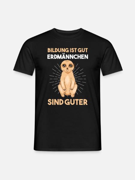 Lehrer Schule Schüler Erdmännchen Erdmännchen - Männer T-Shirt - Schwarz