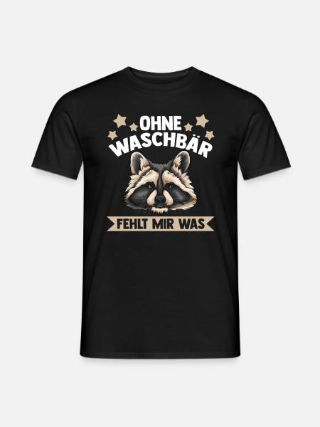 Zootier Waschbär Waschbären - Männer T-Shirt - Schwarz