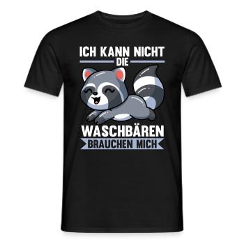Waschbären Waschbär - Männer T-Shirt - Schwarz - Vorne - AI Model Male 178 light (178cm)