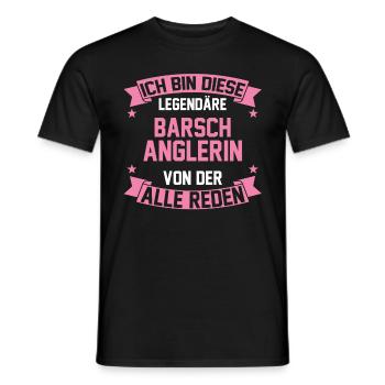 Angeln Angler Anglerin Barsch - Männer T-Shirt - Schwarz - Vorne - AI Model Male 178 light (178cm)