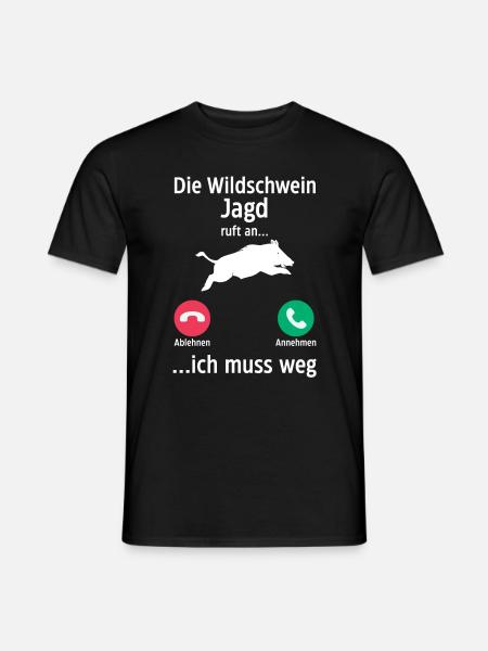 Jäger Wildschweinjäger Jagd - Männer T-Shirt - Schwarz