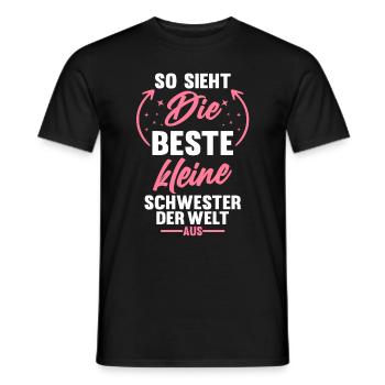 So sieht die beste Kleine Schwester der Welt aus - Männer T-Shirt - Schwarz - Vorne - AI Model Male 178 light (178cm)