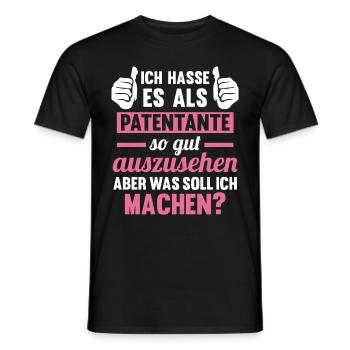 Patentante - Männer T-Shirt - Schwarz - Vorne - AI Model Male 178 light (178cm)