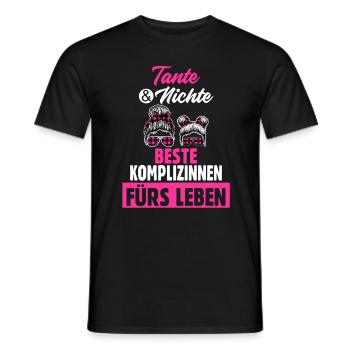 Tante und Nichte - Männer T-Shirt - Schwarz - Vorne - AI Model Male 178 light (178cm)
