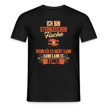 Sternzeichen Fische - Männer T-Shirt - Schwarz - Vorne - AI Model Male 178 light (178cm)