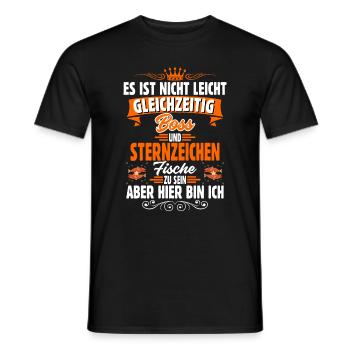 Sternzeichen Fische - Männer T-Shirt - Schwarz - Vorne - AI Model Male 178 light (178cm)