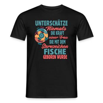 Sternzeichen Fische - Männer T-Shirt - Schwarz - Vorne - AI Model Male 178 light (178cm)