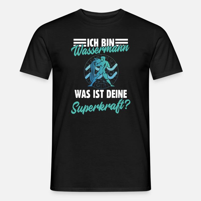 Sternzeichen Wassermann - Männer T-Shirt - Schwarz