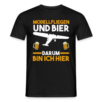 Modellfliegen Modellflieger Bier Modellflug - Männer T-Shirt - Schwarz - Vorne - AI Model Male 178 light (178cm)