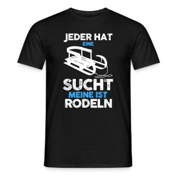 Wintersport Schlitten Rodeln - Männer T-Shirt - Schwarz - Vorne - AI Model Male 178 light (178cm)