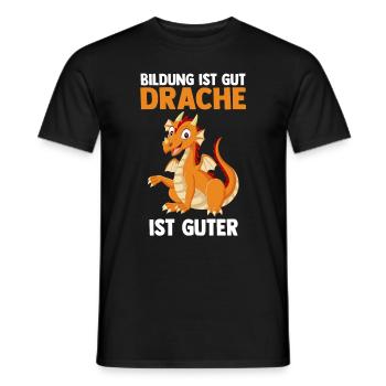 Drache Drachen - Männer T-Shirt - Schwarz - Vorne - AI Model Male 178 light (178cm)