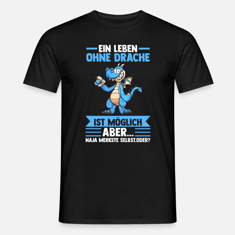 Drachen - Männer T-Shirt - Schwarz