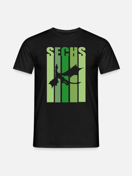 6 Jahre Drache Sechster Geburtstag Drachen - Männer T-Shirt - Schwarz