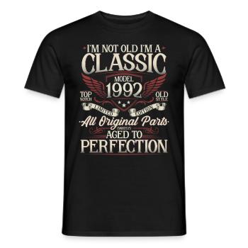 1992 Anniversaire Vintage Vintage Cadeau - T-shirt homme - noir - Devant - AI Model Male 178 light (178cm)