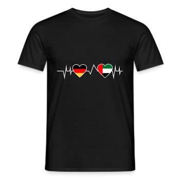 Germany Dubai Heartbeat Gift - Men's T-Shirt - black - Front - AI Model Male 178 light (178cm)