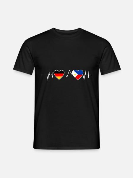 Deutscher Philippinen Herzschlag Geschenk - Männer T-Shirt - Schwarz