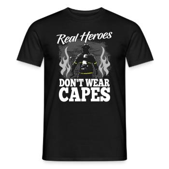 Pompier cadeau - T-shirt homme - noir - Devant - AI Model Male 178 light (178cm)