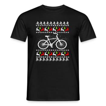 Vilain vélo de Noël - T-shirt homme - noir - Devant - AI Model Male 178 light (178cm)