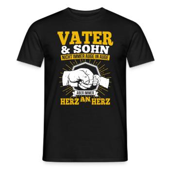 father and son - Men's T-Shirt - black - Front - AI Model Male 178 light (178cm)