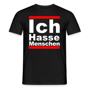 Ich Hasse Menschen - Männer T-Shirt - Schwarz - Vorne - AI Model Male 178 light (178cm)