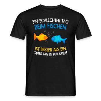 Lieber ein schlechter Tag beim Angeln - Männer T-Shirt - Schwarz - Vorne - AI Model Male 178 light (178cm)