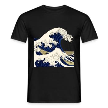 Kanagawa Japan wave - Men's T-Shirt - black - Front - AI Model Male 178 light (178cm)
